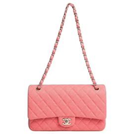 Borsa Chanel 14A Supermarket Pink Jersey Medium Classic Timeless Double Flap Bag