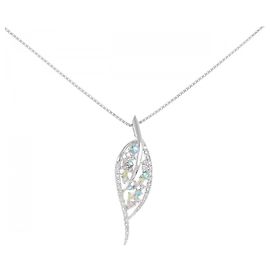 Autre Marque Collar de oro blanco Au750, turmalina y diamante