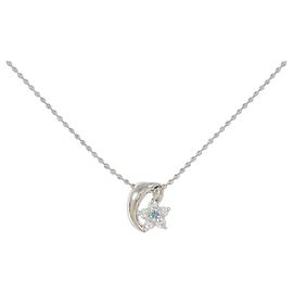 Autre Marque Platinum Diamond Flower Necklace