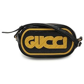 Gucci Game Patch Logo Patent Leather Shoulder Bag