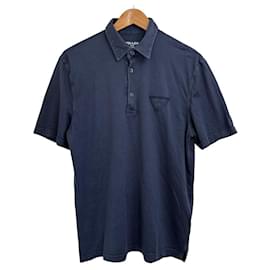 Polo de manga corta en piqué de algodón Prada