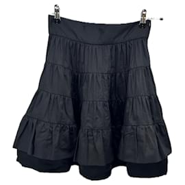 Falda Sandro de lino negra S