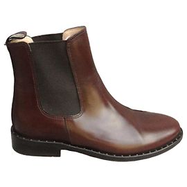Autre Marque Botines Chelsea de cuero marrón Colisée Paris