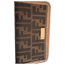 Portefeuille Fendi Monogramme Marron et Doré