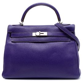 Hermès Purple Clemence Kelly II Retourne 32
