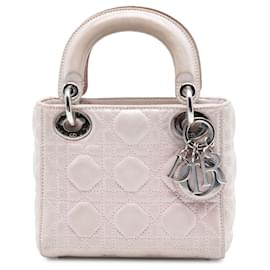 Lady Dior Cannage in agnello iridescente rosa mini