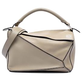 Borsa Puzzle in pelle di vitello marrone Medium di LOEWE