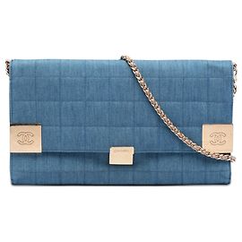 Chanel Blue CC Chocolate Bar Denim Flap