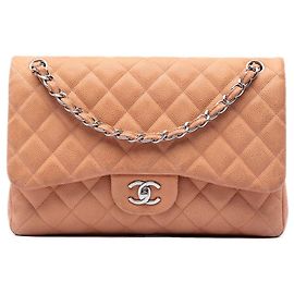 Chanel Brown Jumbo Classic Caviar Double Flap