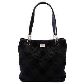 Tote Chanel Black CC Suede Wild Stitch