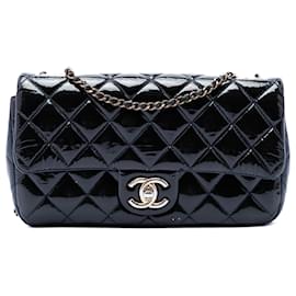 Chanel Blue Paris Salzburg Medium Patent e Goatskin CC Eyelet Flap