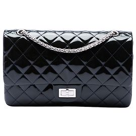 Chanel Blue Quilted Patent Reissue 2.55 Double Flap 227