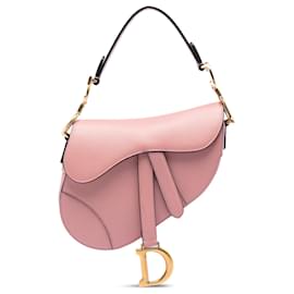 Borsa Saddle Mini in pelle di vitello granulata rosa Dior