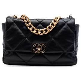 Chanel Black Large Lambskin 19 Flap