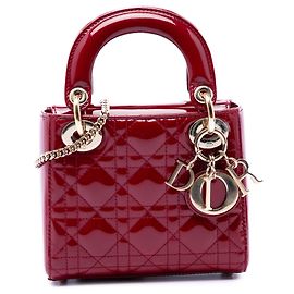 Lady Dior mini in vernice rosso cannage