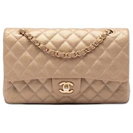 Chanel Beige Medium Classic Iridescent Caviar Double Flap