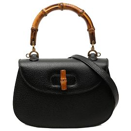Gucci Pelle di vitello a grana piccola Black Bamboo Night