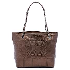 Tote Shopping In Moscow in pelle di vitello invecchiata marrone Chanel