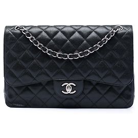 Chanel Black Jumbo Classic Caviar Double Flap