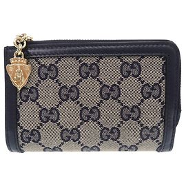 Gucci Navy GG Canvas Bi-fold Wallet
