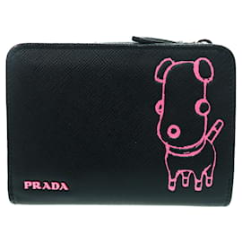Carteira Bi-Fold Prada com ilustração Maria Dog