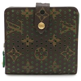 Portafoglio Compact Zip Pieghevole Monogram Perforato Louis Vuitton
