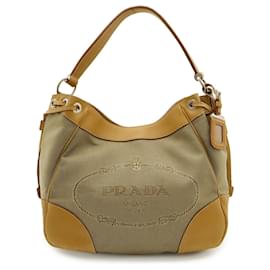 Prada Jacquard Schultertasche in Khaki
