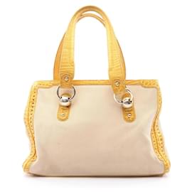 Borsa a mano Celine in tela goffrata e pelle - Céline