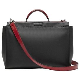 Fendi Peekaboo Tasche aus schwarzem Leder (Größe Large)