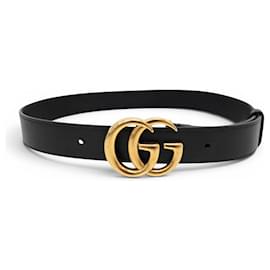 CINTURA GUCCI GG MARMONT 414516 T70 IN PELLE NERA