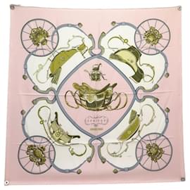 FULAR HERMES SPRINGS PHILIPPE LEDOUX CARRÉ 90 IN SETA ROSE PINK - Hermès