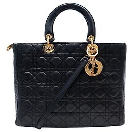 BORSA CHRISTIAN DIOR LADY LARGE M0566 A SPALLA IN PELLE CANNAGE
