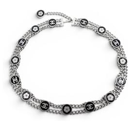 CHANEL T80 GÜRTEL METALLKETTE MEDAILLONS LOCO CC CAMELIA 2004 - Chanel