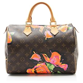 Louis Vuitton Limited Edition Monogram Canvas Roses Speedy 30 Satchel