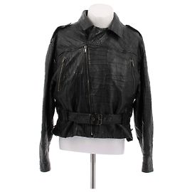 Giacca di pelle nera Saint Laurent