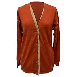 Chloé Cardigan mit V-Ausschnitt aus Kaschmir in Rost