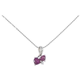 Autre Marque Collana in granato e diamante Pt900 Pt850