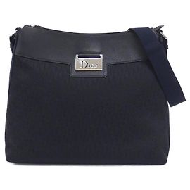Borsa a tracolla in tela nera Christian Dior