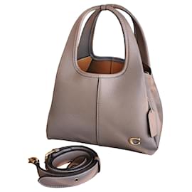 Borsa a tracolla in pelle grigia Coach