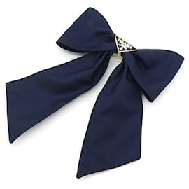 Barrette in nylon TESSUTO blu navy Prada