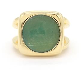 Ring Hermès Bague en Corozo Hermes Métal Argenté Vert ref.1627138