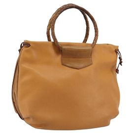 BOTTEGA VENETA Handtasche PVC Canvas Beige Gold Authentisch BAZ703