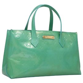 LOUIS VUITTON Borsa Monogram Vernis Wilshire PM Blue Lagon M91724 Auth 114561A