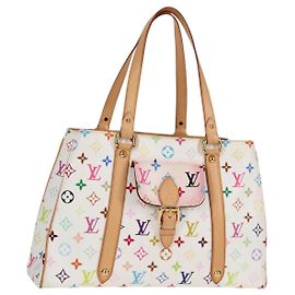 LOUIS VUITTON Monogram Multicolor Aurelia MM Tote Bag White M40094 Auth 122956M