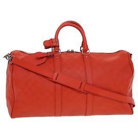 LOUIS VUITTON Damier Infini Keepall Bandouliere 45 Fusion N41142 Auth 43817SAM