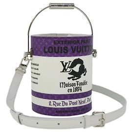 LOUIS VUITTON LV Painted Can Shoulder Bag PVC Leather Purple M81590 Auth 51895SM
