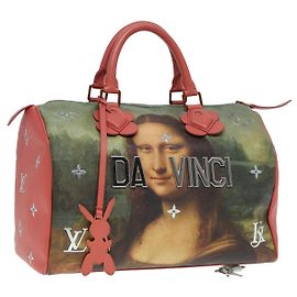 LOUIS VUITTON Coleção Masters Mona Lisa Speedy 30 Bolsa M43372 LV Auth 87609SAM