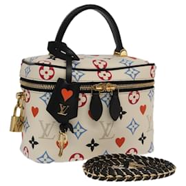 LOUIS VUITTON Monogram Game On Vanity PM Hand Bag White M57458 LV Auth 93070SM