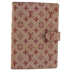 LOUIS VUITTON Monogram Mini Agenda PM Day Planner Cover Red R20912 Auth BA13432