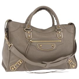 BALENCIAGA Classic Metallic Edge City Bag 2way Beige 390154 Auth 185406SAM